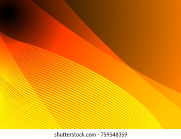 Orange abstract template for card or banner. Metal Background with waves and reflections. Business background, silver, illustration. Illustration of abstract background with a metallic element