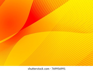Orange abstract template for card or banner. Metal Background with waves and reflections. Business background, silver, illustration. Illustration of abstract background with a metallic element