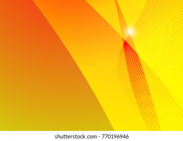 Orange abstract template for card or banner. Metal Background with waves and reflections. Business background, silver, illustration. Illustration of abstract background with a metallic element