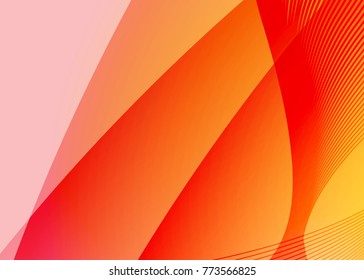 Orange abstract template for card or banner. Metal Background with waves and reflections. Business background, silver, illustration. Illustration of abstract background with a metallic element