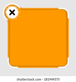 orange abstract text frame for text with ban mark