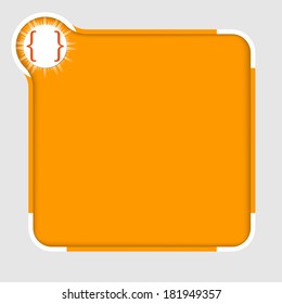 orange abstract text frame for text with square brackets