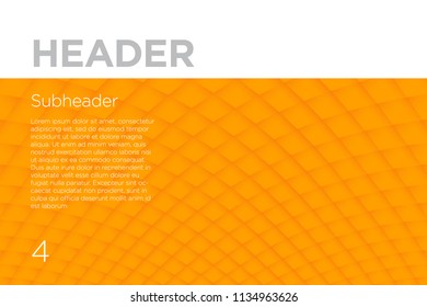 Orange abstract texture background with header. Vector background for presentation, book design, slide, poster, flyer, website backgrounds or advertising.