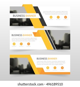 Orange abstract triangle corporate business banner template, horizontal advertising business banner layout template flat design set , clean abstract cover header background for website design