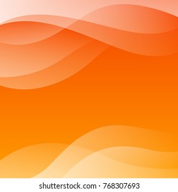 Orange Abstract Vector Background with Waves for Use in Design. Modern Colorful Texture.