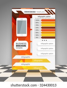 Orange abstract vector business background. Creative flyer design, poster, booklet, brochure 