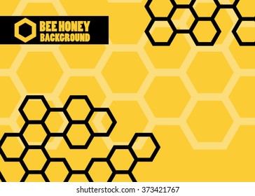 Orange abstract vector honey background - vector illustration. pattern hexagons grey with structure of honeycomb and space to write your own text. Template with place for logo or business card