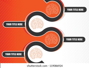 Fondo retro de vector abstracto naranja para folletos con cuatro posiciones