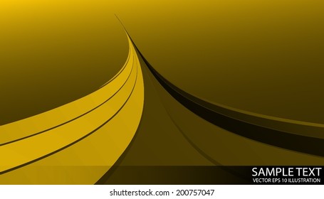 Orange abstract vector template - Vector shiny orange curved background illustration