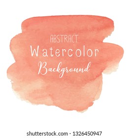 Orange abstract watercolor background. Vector illustration.