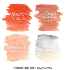 Orange abstract watercolor background. Vector illustration.