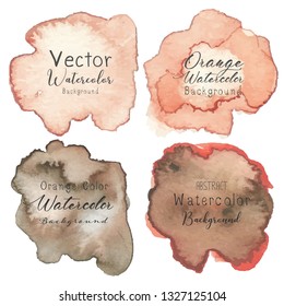 Orange abstract watercolor background. Vector illustration.