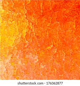 Orange abstract watercolor macro texture background. Colorful handmade technique aquarelle. Vector illustration.