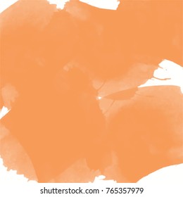 orange abstract watercolor pattern with squared flat colored areas on white background, vector illustration