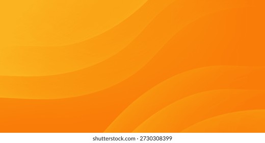 Orange Abstract Wave Background with Smooth Gradient Curves. Modern Trendy design in Vector Illustration