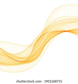 Orange abstract wave. Curves isolated on white background. Design element. Layout for advertising