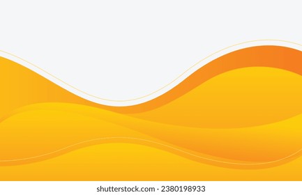 Orange Abstract Wave with Line Background Template. Dynamic Shape Composition