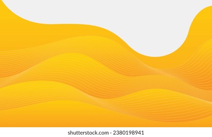 Ola de resumen naranja con plantilla de fondo de línea. Composición de forma dinámica