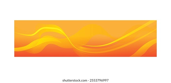 Orange abstract wave line banner and poster background design