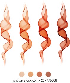 Orange abstract waves isolate on white