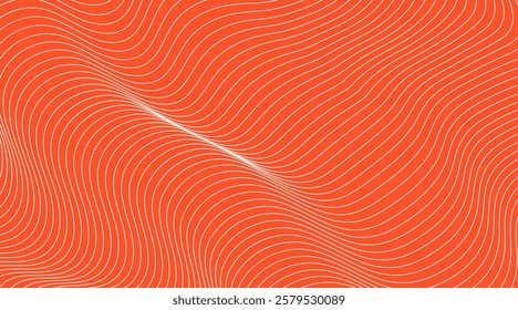 Orange Abstract Wavy Contour Background and line salmon. Modern Topographic Design