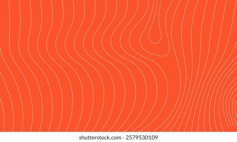 Orange Abstract Wavy Contour Background and line salmon. Modern Topographic Design