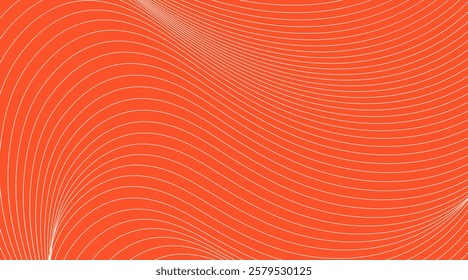 Orange Abstract Wavy Contour Background and line salmon. Modern Topographic Design