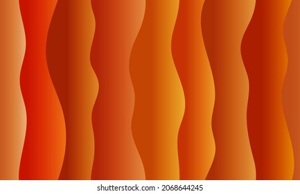 Orange  abstract wavy shape, seamless pattern vector illustration.