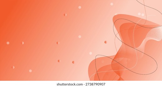 Orange abstract, wavy transition. Light to dark gradual yellow waves. Dune, desert, tulle, sunset, citrus, buddhist monk. Carrot hair. Gradual change. White background. Intangible Illustration Vector

