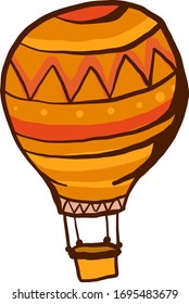 Orange aerostat, illustration, vector on white background