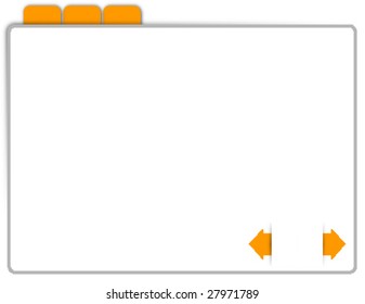orange agenda window with separators and direction arrows