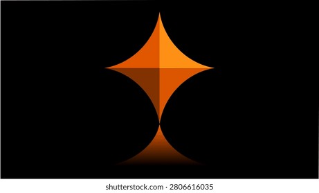 orange AI symbol on black background, 3d stone effect, color vector illustration