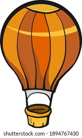 Globo de aire naranja, ilustración, vector sobre un fondo blanco.