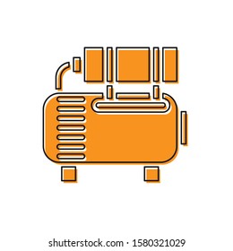 Orange Air compressor icon isolated on white background.  Vector Illustration