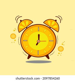orange alarm clock icon vector logo illustration background wallpaper