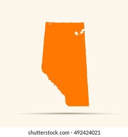 Orange Alberta Map Illustration