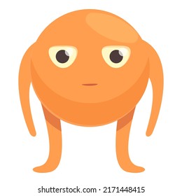 Orange alien icon cartoon vector. Cute ufo. Comic animal