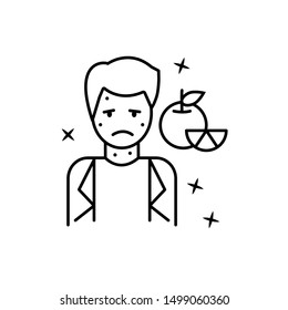Orange, allergy, man icon. Element of allergy icon