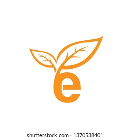 Orange Alphabet Letter E Logo