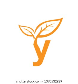 Orange Alphabet Letter Y Logo