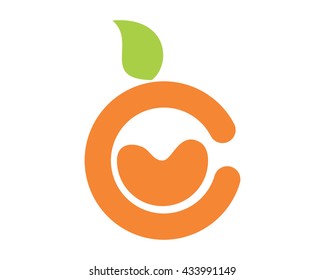 orange alphabet typography image vector icon