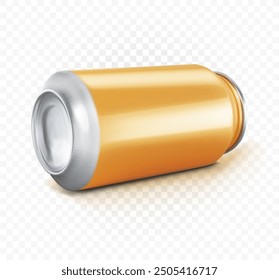 An orange aluminum can is lying. Vector illustration.