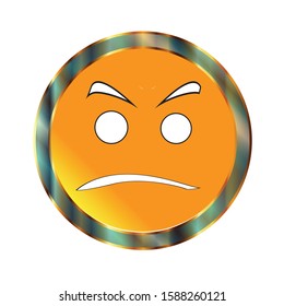 An orange amber to go positive smile emoticon almost happy face