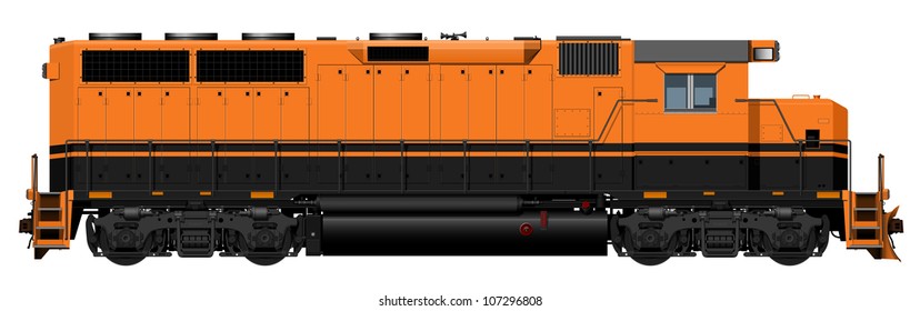 the orange American Locomotive