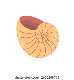 Orange Ammonite Shell Vector Fossil Ocean Element