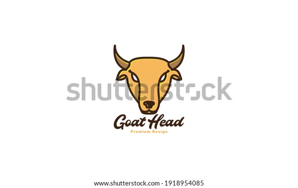 orange animal goat head vintage logo design\
vector icon symbol\
illustration