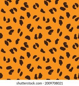 Orange Animal Leopard Seamless Pattern Background for fashion textiles, graphics and crafts