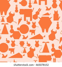 Orange animal seamless pattern background.
