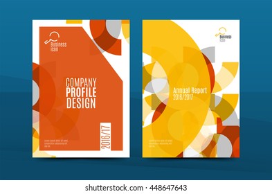 Orange annual report A4 cover. Brochure template layout, magazine, flyer or booklet. Vector