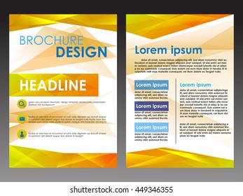 orange annual report brochure flyer design template vector, Leaflet cover presentation abstract flat background